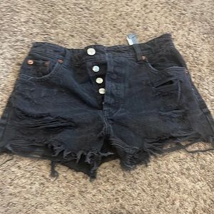 Zara straight cut shorts in black